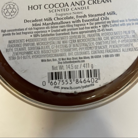 Bath & Body Works Hot Cocoa & Cream 3-Wick Candle HTF - Picture 4 of 4
